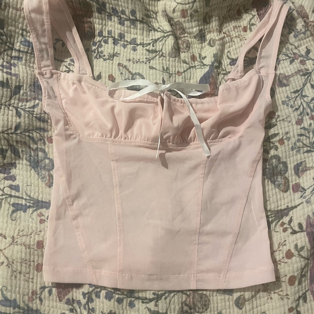 Garage Pink Mesh Tank Top